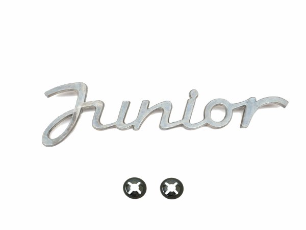 Schriftzug "Junior" Aluminium, blank, mit Befestigung