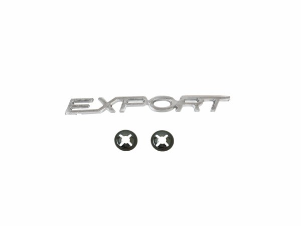 Schriftzug "Export" Aluminium, blank, mit Befestigung
