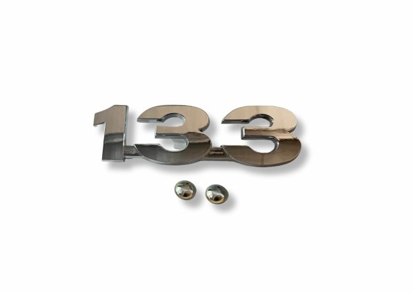 Schriftzug "133" Aluminium, verchromt, mit Befestigung