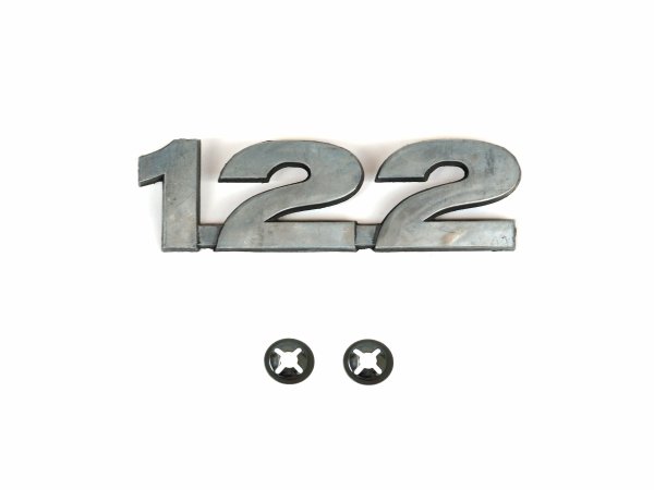 Schriftzug "122" Aluminium, blank, mit Befestigung