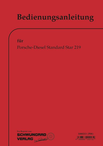 Porsche-Diesel – Bedienungsanleitung für Standard Star 219