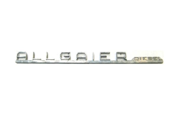 Schriftzug "Allgaier-Diesel" Aluminium, blank, mit Befestigung