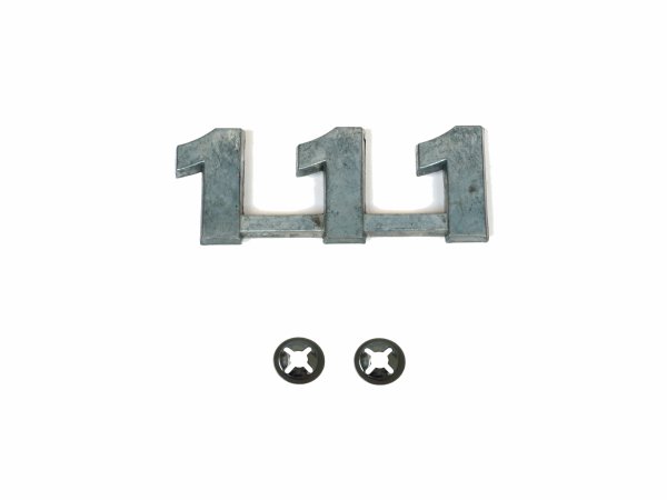 Schriftzug "111" Aluminium, blank, mit Befestigung