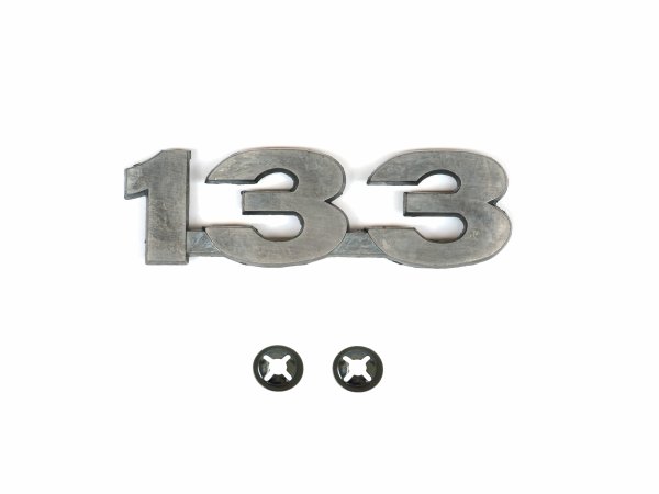 Schriftzug "133" Aluminium, blank, mit Befestigung