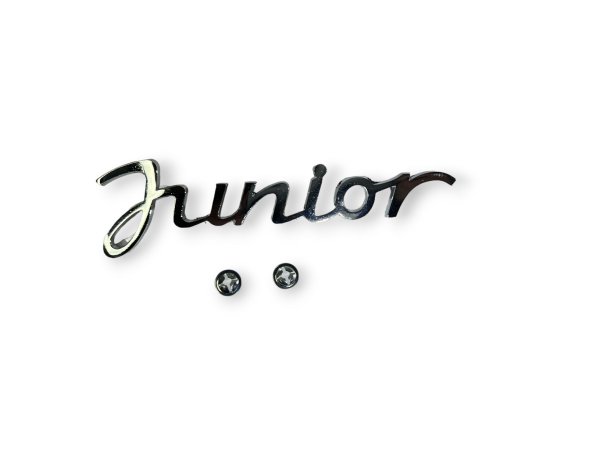 Schriftzug "Junior" Aluminium, verchromt, mit Befestigung