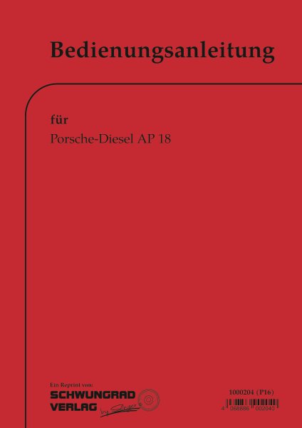 Porsche-Diesel – Bedienungsanleitung für AP18
